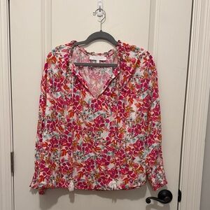 Sugarlips Floral Blouse - Pink, Red, and White